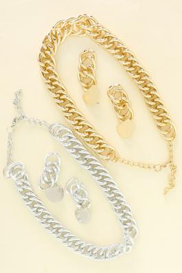 CHUNKY LOOP KNOTTED NECKLACE SET