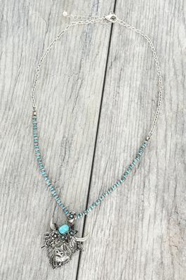 WESTERN NAVAJO TURQUOISE HIGHLAND CHARM NECKLACE