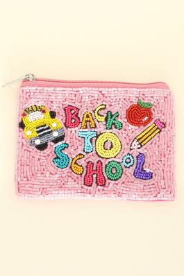 BACK TO SCHOOL BEAD EMBROIDERED COIN BAG