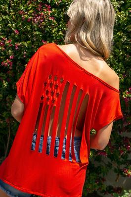 4TH OF JULY LASER CUT TOP