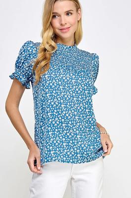 DITSY FLORAL PRINT WOVEN CASUAL TOP