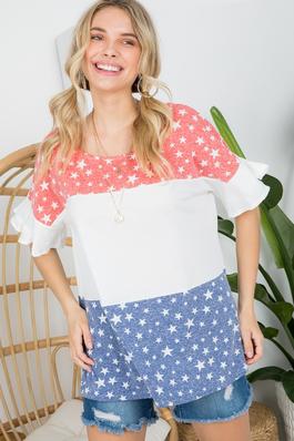 4TH OF JULY COLORBLOCK TOP