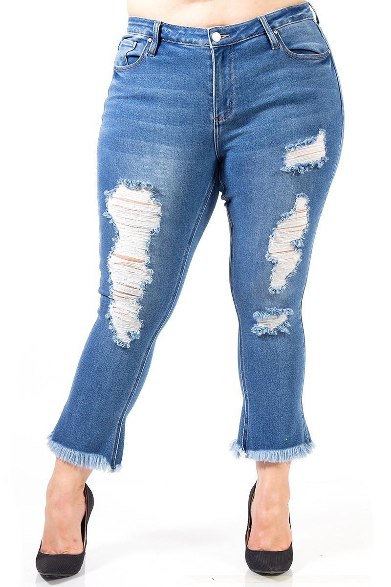 Skinny Fries Denim > Plus Size Jeans > #HP97049-LT − LAShowroom.com