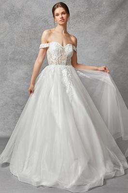 OFF SHOULDER SWEETHEART A LINE WEDDING GOWN