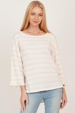 PLUS SIZE STRIPE LONG SLEEVE LOOSE FIT COMFY TOP