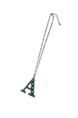WESTERN TURQUOISE STONE INITIAL NECKLACE