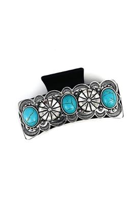 WESTERN STYLE TURQUOISE CASTING HAIR CLAW