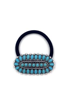 WESTERN STYLE TURQUOISE HAIR TIE