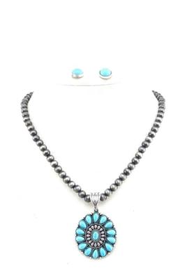 WESTERN NAVAJO BEAD TURQUOISE NECKLACE SET