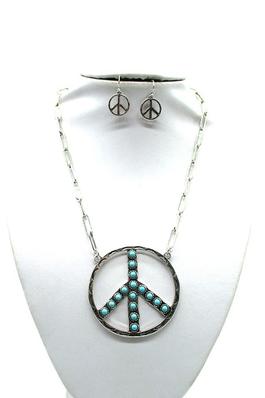 WESTERN PEACE SIGN CHAIN NECKLACE