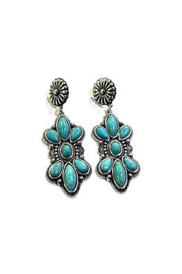 WESTERN DESIGN TURQUOISE CONCHO EARRINGS