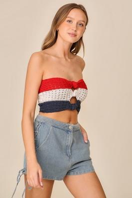 Americana front knot top