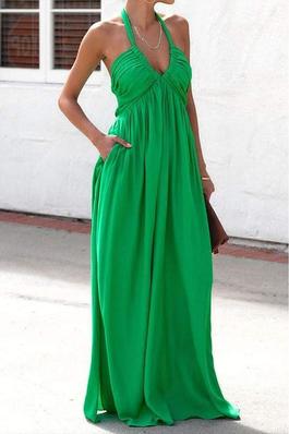 HOWL NECK RUCHED MAXI DRESS