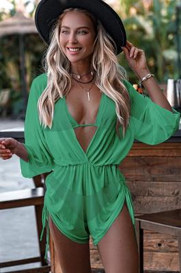 PLAIN HALTER TRIANGLE BIKINI SWIMSUIT WITH COVER UP