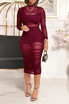 Mesh Ruched Bodycon