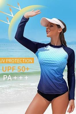 Sun Protection Long Sleeve Rash Guard Swim Shirt