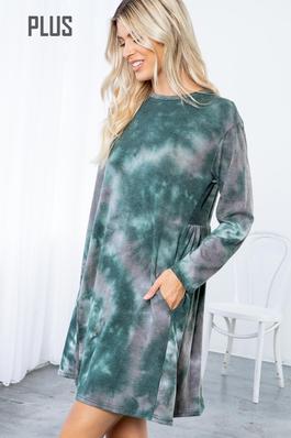 TIE DYE COMFORTABLE  DRESS WITH POCKET