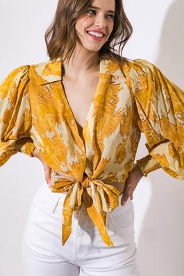 A printed woven top