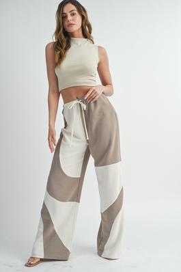 COLOR BLOCK RELAXED PANTS