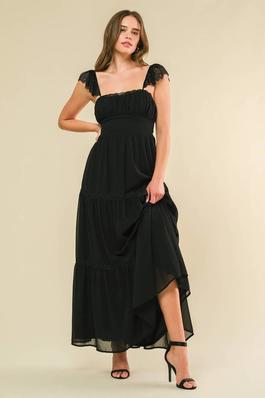 A solid woven maxi dress