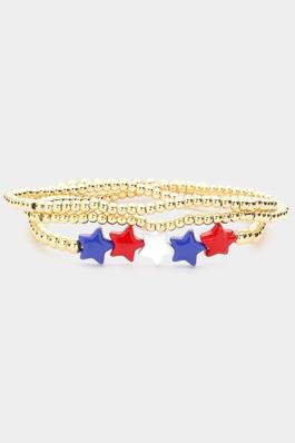 3PCS - American USA Star Stretch Bracelets