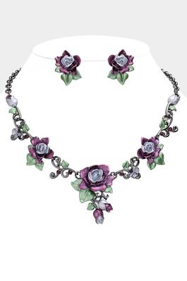 Rose Vine Embellished Necklace