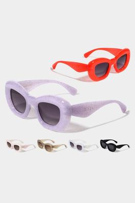 12PCS - Glittered Chunky Cat Eye Sunglasses