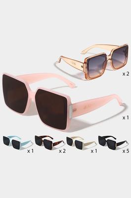12PCS Oversized Square Frame Wayfarer Sunglasses