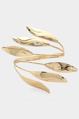 Metal Leaf Pointed Bangle Bracelet