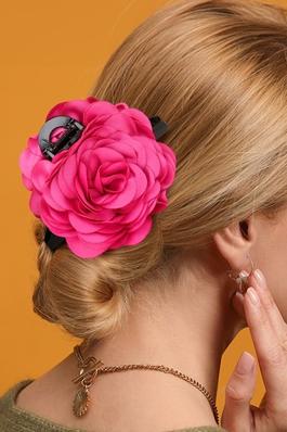 Fabric Flower Hair Claw Clip