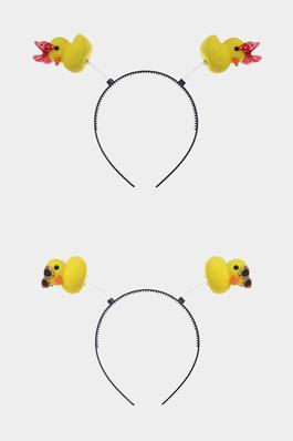 12PCS - Yellow Duck with Bow Headbands