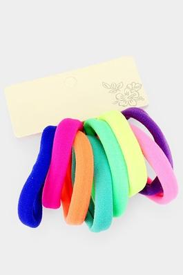 12 SET OF 8 - Plain Stretchable Hair Bands