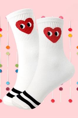 10Pairs - Heart Face Pointed Socks