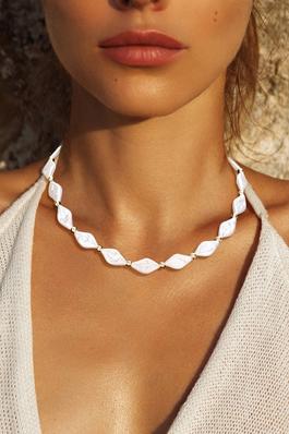 Textured Irregular Oval Pearl Toggle Necklace