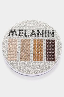 Bling Studded Melanin Message Compact Mirror