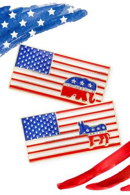Enamel American USA Republican Elephant Pin Brooch