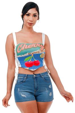 WESTERN STYLE GRAPHIC CROP TOP