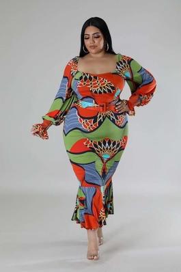 Plus Size Clothing Ruched Long-Sleeve Dress