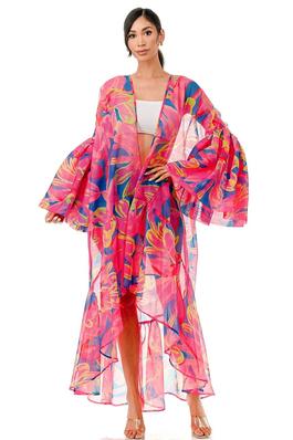 Ruffle Detail Kimono Cardigan
