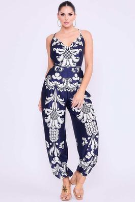 Cowl Neck Jumpsuit with Bare Back