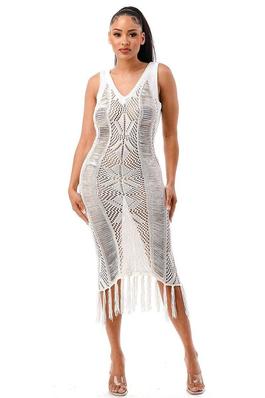 Glamourous Nightfall Crochet Dress