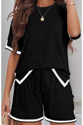 CONTRAST TRIM TEE AND SHORTS SET