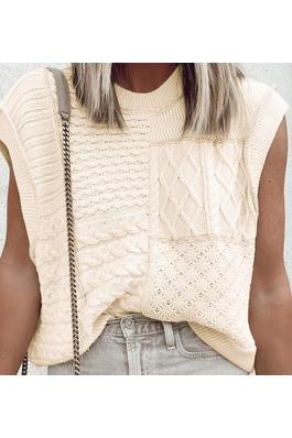 CABLE KNIT DOLMAN ARMHOLES SWEATER TANK