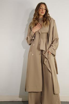 BACK PLEATED TRENCH COAT