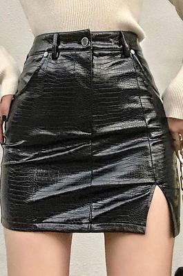 LEATHER SKIRTS FOR LADIES AUTUMN NEW WOMEN SEXY PU LEATHER SKIRTWOMEN SKIRT BLACK ZIPPER PU LEATHER