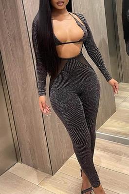 Strappy Cutout Long Sleeve Jumpsuit