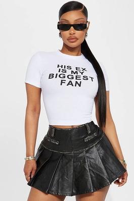 Graphic Letter Crop Tee