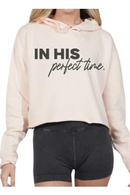In His Perfect Time Cropped Hoodie