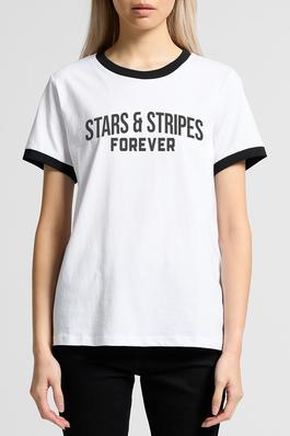 Stars And Stripes Curve Ringer Tee