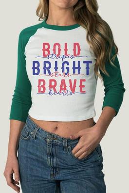 Bold Bright Brave Baseball Tee